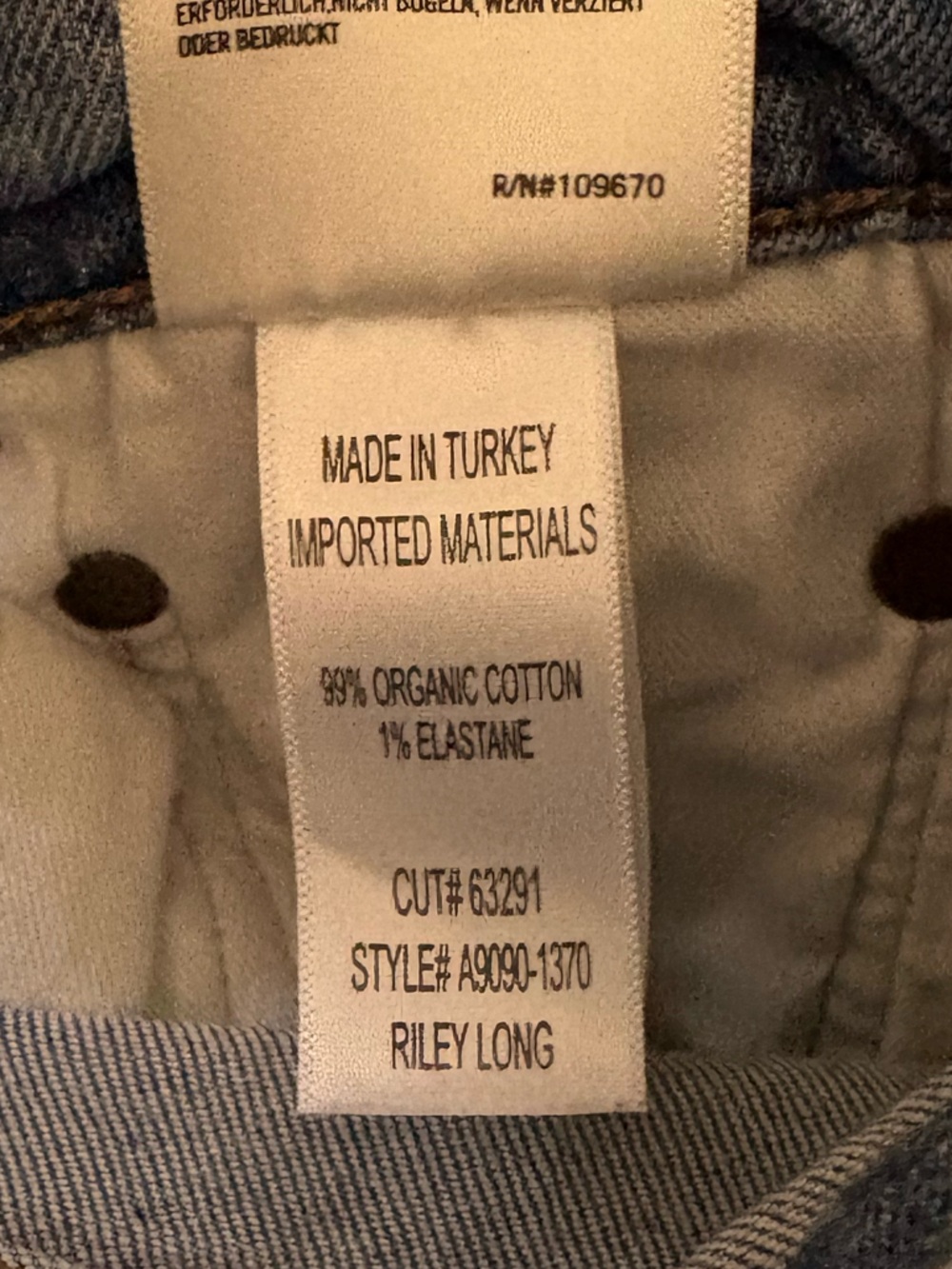 AGOLDE Riley Long Button Fly Straight Leg Blue Jeans Size 27 - Picture 5 of 13